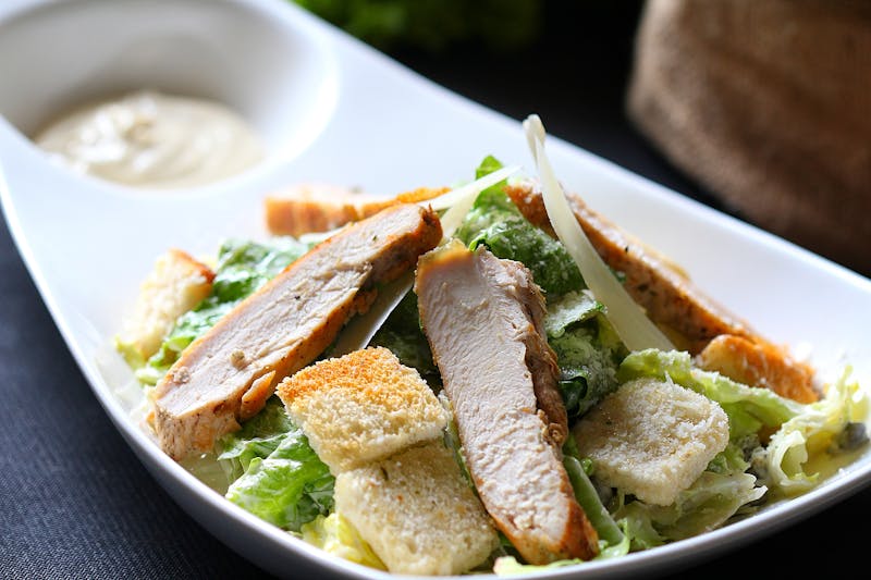 Caesar salad with romaine lettuce and parmesan